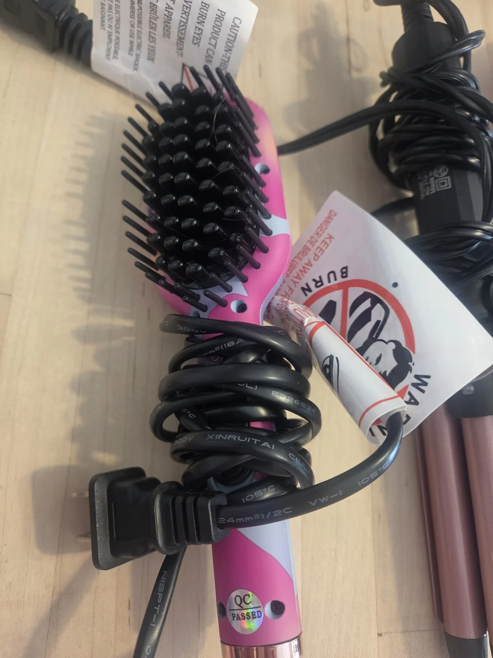 Travel hair tools! Crimper, flat iron & curling iron. All never used. With case!